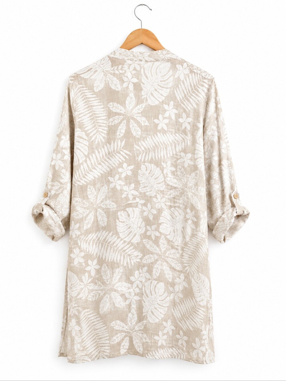 TAHARI Cotton Linen Botanical Print Open Front Jacket | Women's Lightweight - Picture 5 of 5